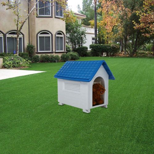  Fine Dog House Waterproof Ventilate Pet Kennel with Air Vents and Elevated Floor for Indoor Outdoor Use Pet Dog House