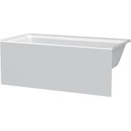 Fine Fixtures Acrylic, Fiberglass Alcove Soaking Bathtub with Integral Apron Front in Glossy White - Right Hand Drain, 60