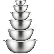 FineDine Stainless Steel Mixing Bowls Set for Kitchen, Dishwasher Safe Nesting Bowls for Cooking, Baking, Meal Prepping