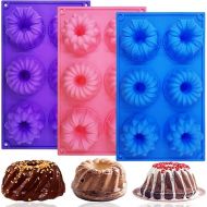 3 PCS Silicone Cake Moulds, Doughnut Maker Silicone Baking Tray Cupcake Muffin Molds Mini Cake Pan