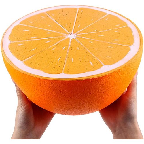  FineInno Jumbo Squishies Toy Squeeze Toy Super Soft Slow Rising Kawaii Hand Wrist Toy Cream Scented Simulation Toys for Release Stress and Anxiety. (Jumbo Orange)