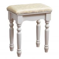 Fineboard Luxury Vanity Stool Makeup Dressing Stool Pad Cushioned Chair for Vanity Tables and Bedroom Sets, White