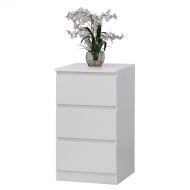 Fineboard FB-DS02-W Storage Dresser with 3 Drawers Universal Organizer Unit, White