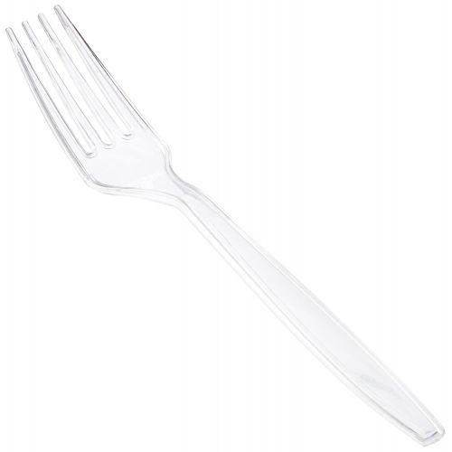  Fineline settings Fineline Flairware 2503-CL Extra Heavy Cutlery Forks In Clear. Pack of 100 (Packaging Design May Vary)