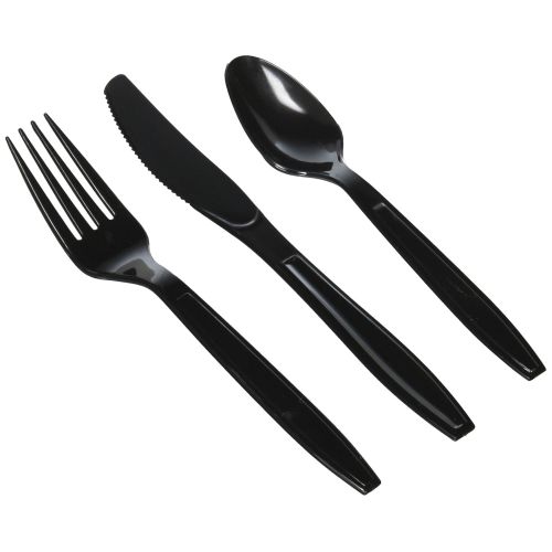  Fineline settings Fineline Settings 96-Piece Extra Heavy Cutlery Combo, Black