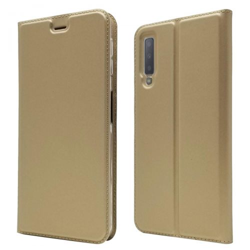  Finemoco Handyhuelle fuer Samsung Galaxy A7 2018 Huelle Premium PU Leder Handy Folie Case Slim Brieftasche Schutzhuelle Flip Cover Silikon TPU Bumper Handytasche Magnetic Closure Walle