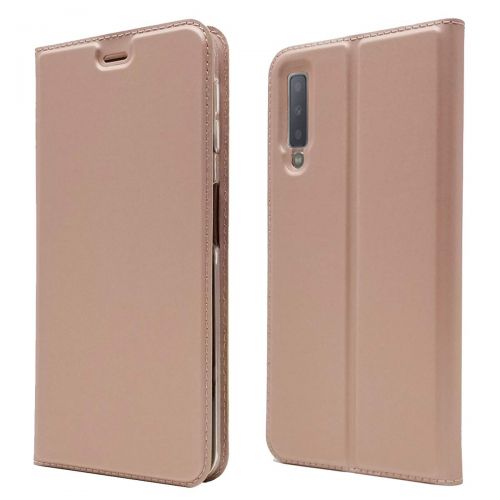  Finemoco Handyhuelle fuer Samsung Galaxy A7 2018 Huelle Premium PU Leder Handy Folie Case Slim Brieftasche Schutzhuelle Flip Cover Silikon TPU Bumper Handytasche Magnetic Closure Walle