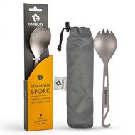 finessCity Titanium Spork (Spoon Fork) with Bottle Opener Extra Strong Ultra Lightweight (Ti), Healthy & Eco Friendly Spoon, Fork & Bottle Opener for Travel/Camping in Easy to Stor