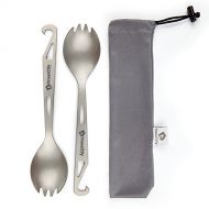 finessCity Titanium Spork (Spoon Fork) with Bottle Opener Extra Strong Ultra Lightweight (Ti), Healthy & Eco-Friendly Spoon, Fork & Bottle Opener for Travel/Camping in Easy to Stor