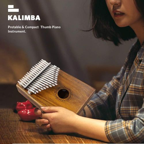  [아마존베스트]Finether Kalimba 17 Key Mbira Finger Piano Thumb Piano Koa Wood Body with Tuning Tool and Carry Bag