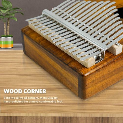  [아마존베스트]Finether Kalimba 17 Key Mbira Finger Piano Thumb Piano Koa Wood Body with Tuning Tool and Carry Bag