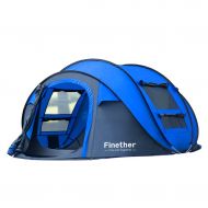 Finether Instant Pop Up Tent 3-Person Family Camping Tent with Carrying Bag for Outdoor Camping Hiking Fishing Travel Beach Park, Lightweight, All Season, 290 x 200 x 130 cm