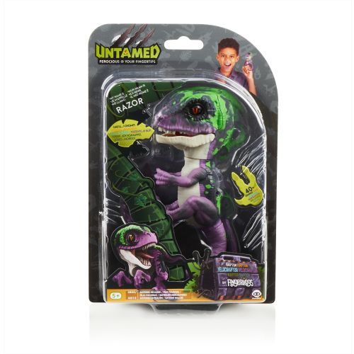  Untamed Raptor by Fingerlings - Razor (Purple) - Interactive Collectible Dinosaur - By WowWee