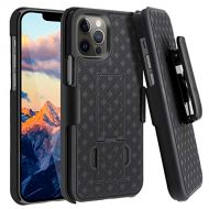 [아마존베스트]Fingic Compatible with iPhone 12 Pro Max 5G Case Holster Case Combo Shell Slim Rugged Case with Built-in Kickstand Swivel Belt Clip Holster Shockproof Cover for Apple iPhone 12 Pro