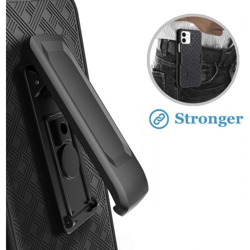  [아마존베스트]Fingic Compatible with iPhone 12 Case, iPhone 12 Pro Holster Case Combo Shell Slim Rugged Case with Kickstand Swivel Belt Clip Holster Shockproof Cover for 12/12 Pro 6.1 (No Screen