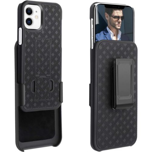  [아마존베스트]Fingic Compatible with iPhone 12 Case, iPhone 12 Pro Holster Case Combo Shell Slim Rugged Case with Kickstand Swivel Belt Clip Holster Shockproof Cover for 12/12 Pro 6.1 (No Screen