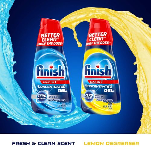  Finish Max in 1 Dishwasher Detergent Concentrated Gel, 26 oz, 32 Washes, Fresh & Clean Scent (Pack of 6)