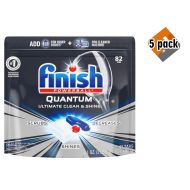 Finish Quantum Dishwasher Detergent Tabs, Ultimate Clean & Shine, 82 Count (5 Pack)