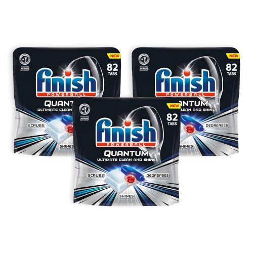  Finish Quantum 82ct, Dishwasher Detergent Tablets, Ultimate Clean & Shine (Pack of 3)