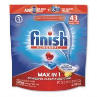 Finish Powerball Max in 1 Super Charged Ultra Degreaser Dishwasher Tabs, Lemon, 43/Pack