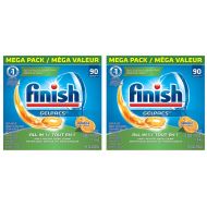 Finish All in 1 Gelpacs Orange, Automatic IMvbx Dishwasher Detergent Tablets, 90 Count (2 Pack)
