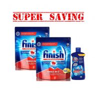 2XFinish Dishwasher Detergent Soap, Max In 1 Powerball, 74 Tab & 2 Pk Finish Dishwasher Cleaner 2 X 250 Ml- Super Saving1