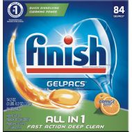 Finish All in 1 Gelpacs Orange, 84ct, Dishwasher Detergent Tablets (Pack of 4)