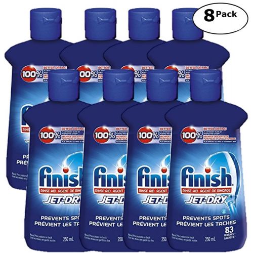  Finish Jet-Dry Rinse Aid, Dishwasher Rinse Agent & Drying Agent, 8.45 Fl. oz 83 Washes - 8 Pack (Total 664...