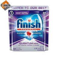 Finish Quantum Max Powerball, 64ct, Dishwasher Detergent Tablets, Ultimate Clean & Shine - Pack 2