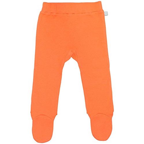  Finn + Emma Organic Cotton Footed Pants for Baby Boy or Girl  Poppy Orange, 3-6 Months