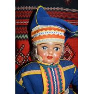 /FinnoUgricRoots Antique Saami Doll. Lapland doll from old side of Finland, Salla- Kuolajaervi. Vintage Lapland doll from 1940-50s