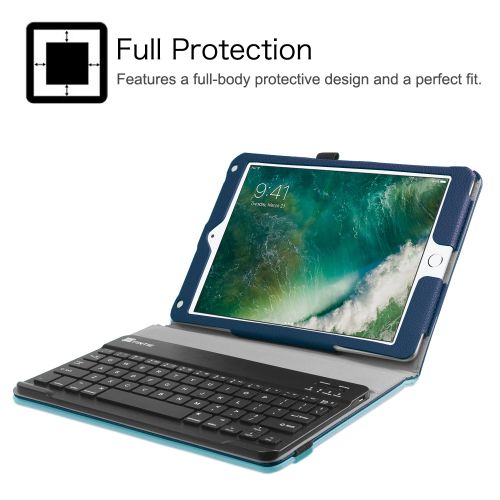  Fintie New iPad 9.7 2018 / 2017 iPad Air 2, iPad Air Keyboard Case - PU Leather Cover with Keyboard, Black