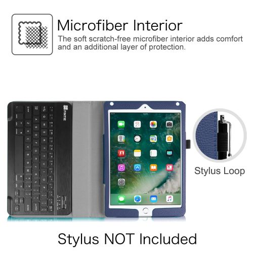  Fintie New iPad 9.7 2018 / 2017 iPad Air 2, iPad Air Keyboard Case - PU Leather Cover with Keyboard, Black
