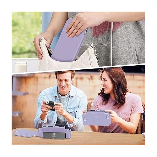  Fintie Flip Case for Nintendo Switch OLED Model - [Screen Safe] Slim Protective Soft TPU Shell with Magnetically Detachable Front Cover & Ergonomic Grip for Switch OLED Model 2021 (Lilac Purple)