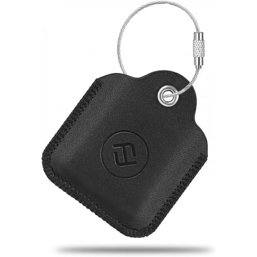  [아마존베스트]Fintie Genuine Leather Case for Tile Mate 2016 2018, Tile Pro, Tile Sport, Tile Style Key Finder Phone Finder, Anti-Scratch Protective Skin Cover Accessories with Keychain, Black