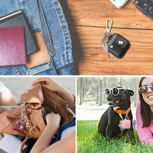  [아마존베스트]Fintie Case with Carabiner Keychain for Tile Mate, Tile Pro, Tile Sport, Tile Style Key Finder Phone Finder, Anti-Scratch Vegan Leather Protective Skin Cover with Speaker Cutout, E