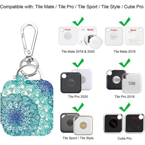  [아마존베스트]Fintie Case with Carabiner Keychain for Tile Mate, Tile Pro, Tile Sport, Tile Style Key Finder Phone Finder, Anti-Scratch Vegan Leather Protective Skin Cover with Speaker Cutout, E
