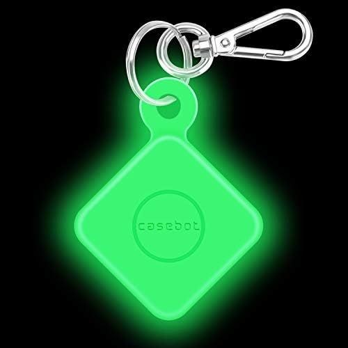  [아마존베스트]Fintie Silicone Case with Carabiner Keychain for Tile Pro with Replaceable Battery, Anti-Scratch Lightweight Soft Protective Sleeve Skin Cover, Green- Glow in The Dark