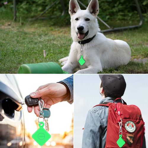  [아마존베스트]Fintie Silicone Case with Carabiner Keychain for Tile Pro with Replaceable Battery, Anti-Scratch Lightweight Soft Protective Sleeve Skin Cover, Green- Glow in The Dark