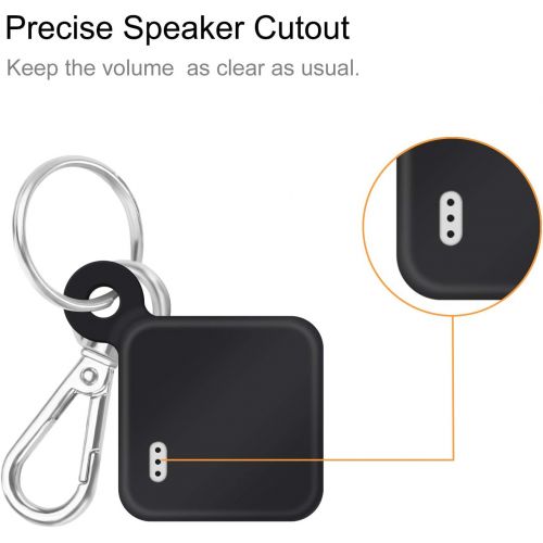  [아마존베스트]Fintie Silicone Case with Carabiner Keychain for Tile Pro with Replaceable Battery, Anti-Scratch Lightweight Soft Protective Sleeve Skin Cover, Black