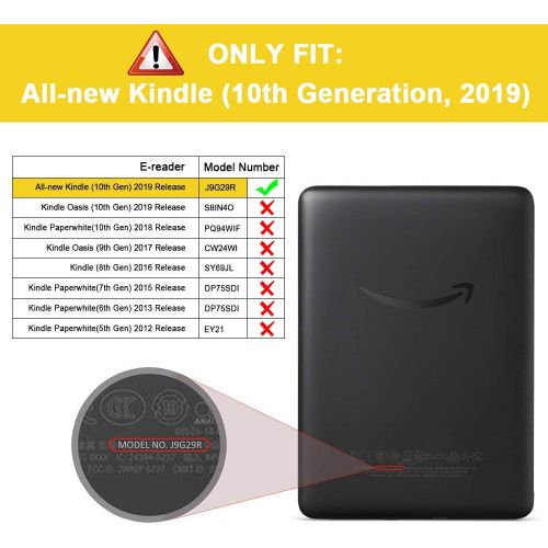  [아마존베스트]Fintie Slimshell Case for All-new Kindle (10th Generation, 2019 Release) - Lightweight Premium PU Leather Protective Cover with Auto Sleep/Wake (NOT Fit Kindle Paperwhite or Kindle