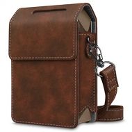 Fintie Protective Case for Fujifilm Instax Share SP-2 Smart Phone Printer - Premium Vegan Leather Bag Cover with Removable Shoulder Strap, Vintage Brown