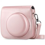 Fintie Protective Case Compatible with Fujifilm Instax Mini 8 Mini 8+ Mini 9 Instant Camera - Premium Vegan Leather Bag Cover with Removable Strap, Rose Gold