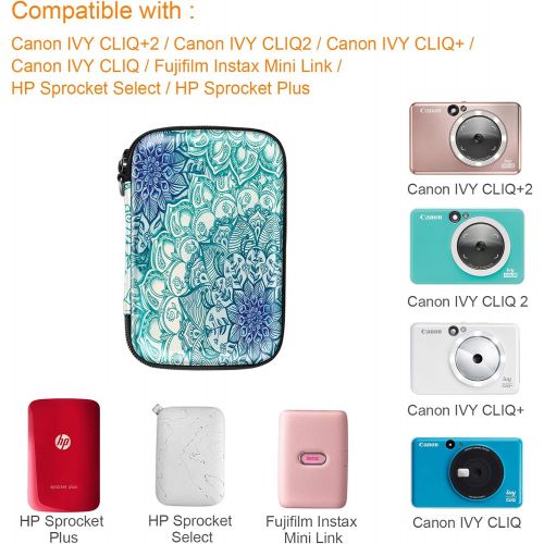  Fintie Protective Case for Fujifilm Instax Mini Link, HP Sprocket Select/Plus, Canon Ivy CLIQ/CLIQ+/CLIQ2/CLIQ+2 Instant Camera Printer - Shockproof Hard Shell Carrying Case, Emera