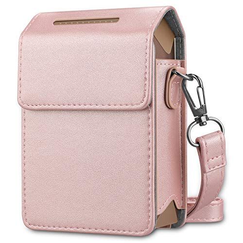  Fintie Protective Case for Fujifilm Instax Share SP-2 Smart Phone Printer - Premium Vegan Leather Bag Cover with Removable Shoulder Strap, Rose Gold