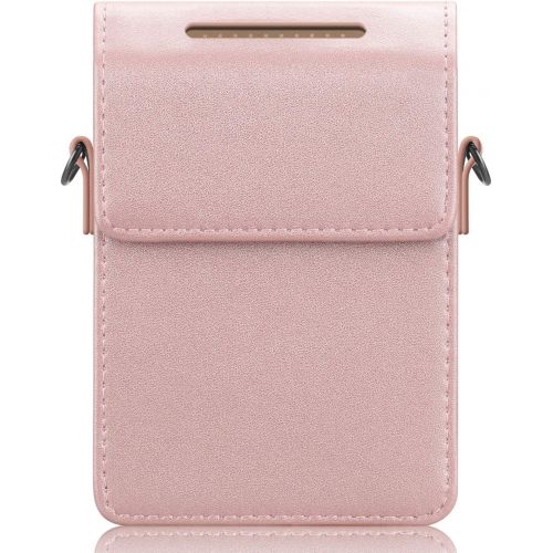  Fintie Protective Case for Fujifilm Instax Share SP-2 Smart Phone Printer - Premium Vegan Leather Bag Cover with Removable Shoulder Strap, Rose Gold