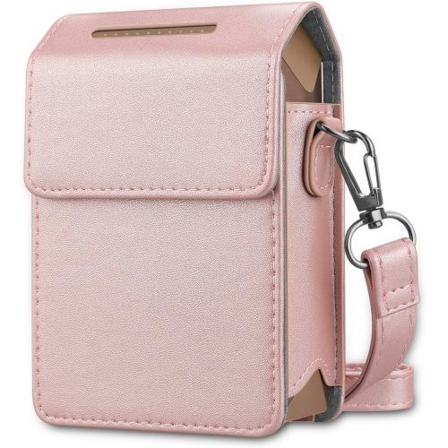  Fintie Protective Case for Fujifilm Instax Share SP-2 Smart Phone Printer - Premium Vegan Leather Bag Cover with Removable Shoulder Strap, Rose Gold