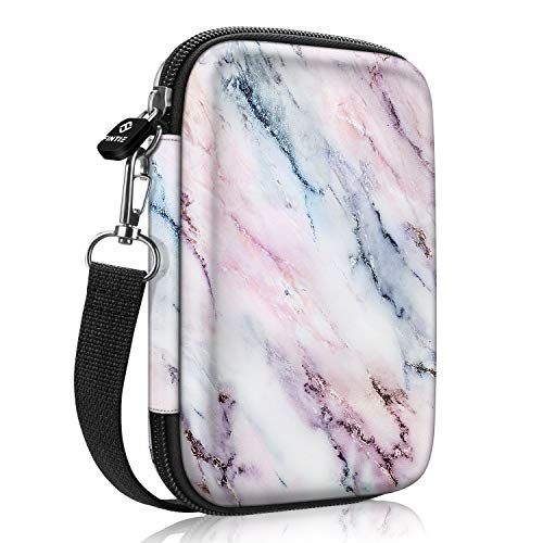  Fintie Protective Case for Fujifilm Instax Mini Link Printer - Shockproof Hard Shell Carrying Case, Compatible with HP Sprocket Plus/Select Photo Printer, Marble Pink