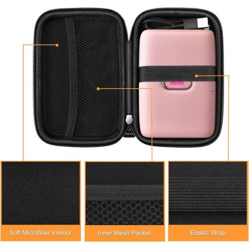  Fintie Protective Case for Fujifilm Instax Mini Link Printer - Shockproof Hard Shell Carrying Case, Compatible with HP Sprocket Plus/Select Photo Printer, Marble Pink