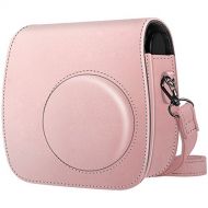 Fintie Protective Case Compatible with Polaroid PIC-300 / Fujifilm Instax Mini 7s Instant Film Camera - Premium Vegan Leather Bag Cover with Removable Strap, Rose Gold